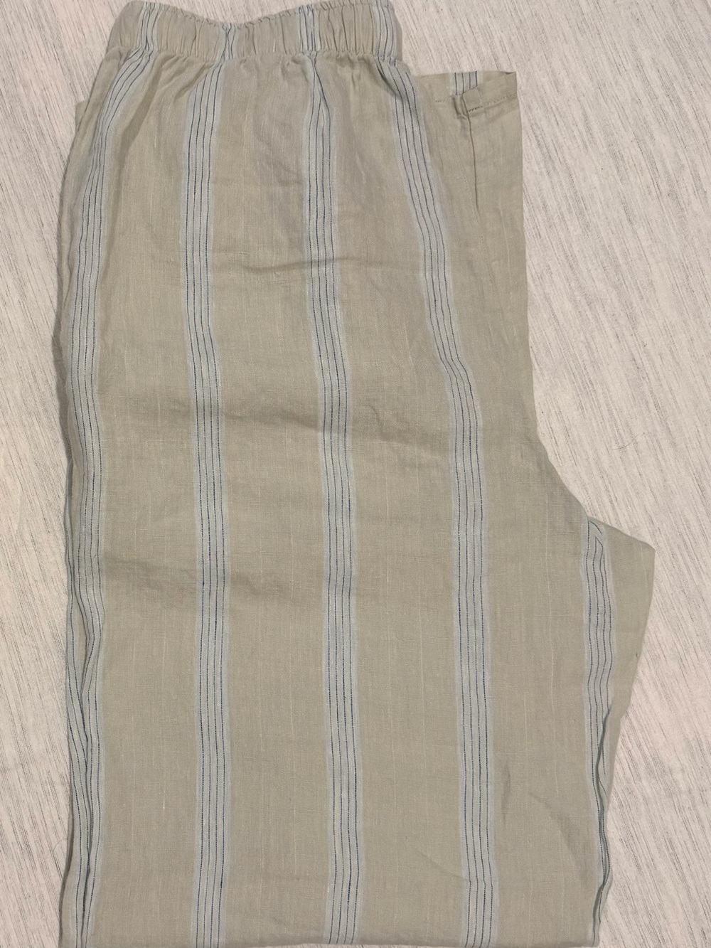 Robert graham linen Lounge Pants - Light cream/Sage w. Blue stripes